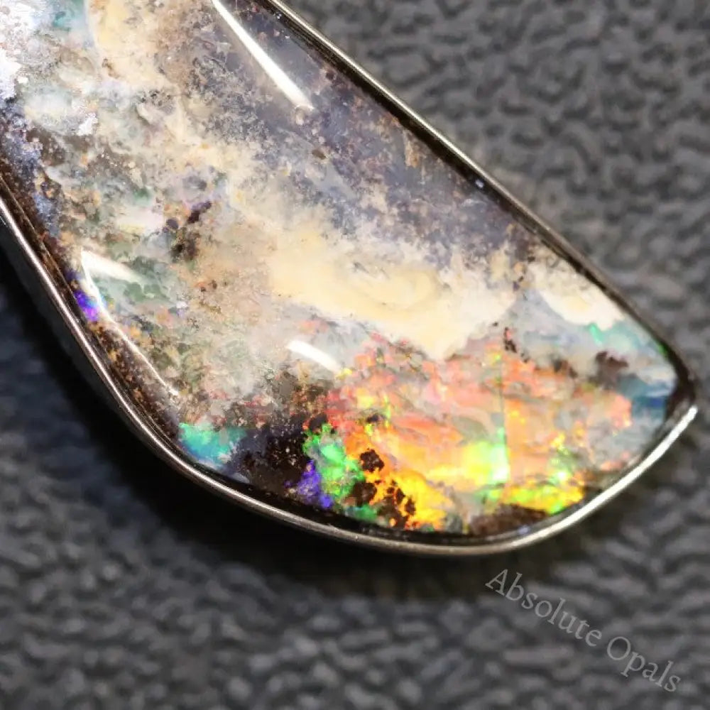 Australian Boulder Opal with Silver Pendant