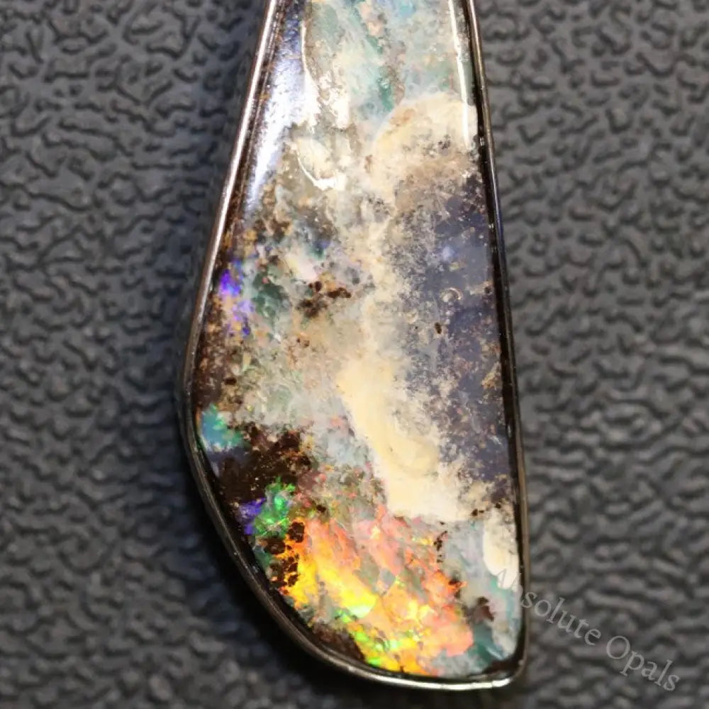 Australian Boulder Opal with Silver Pendant