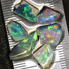 6.25 Cts Australian Solid Black Opal Rough Rubs Lightning Ridge Parcel