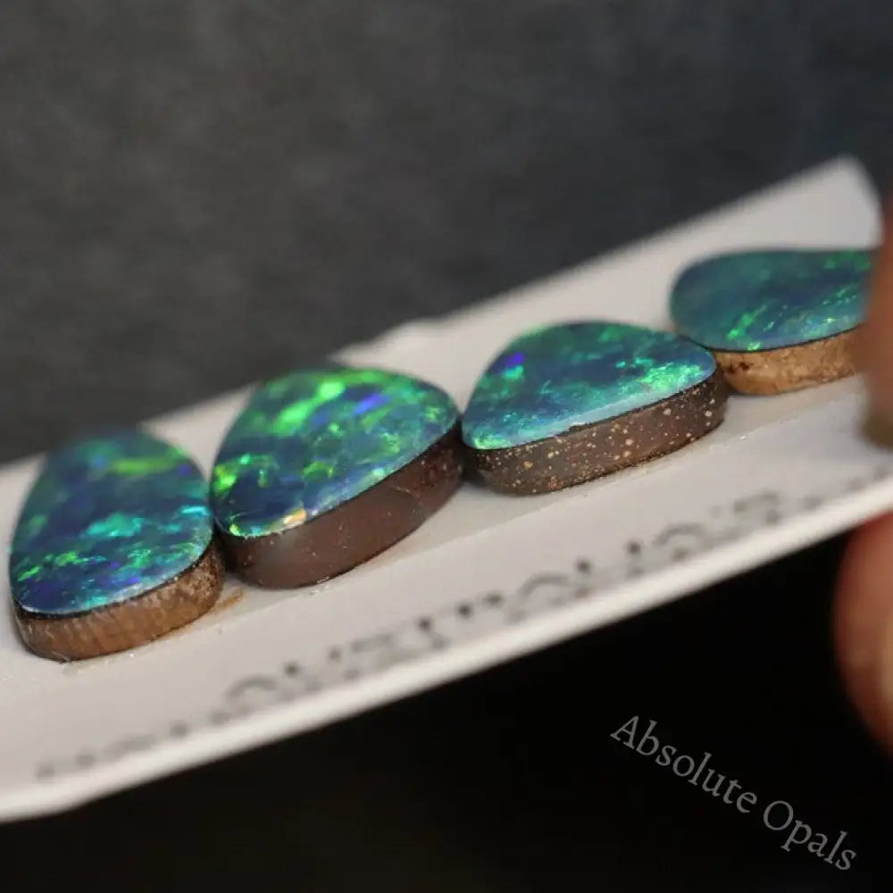 6.65 Cts Australian Opal Doublet Stone Cabochon 4Pcs