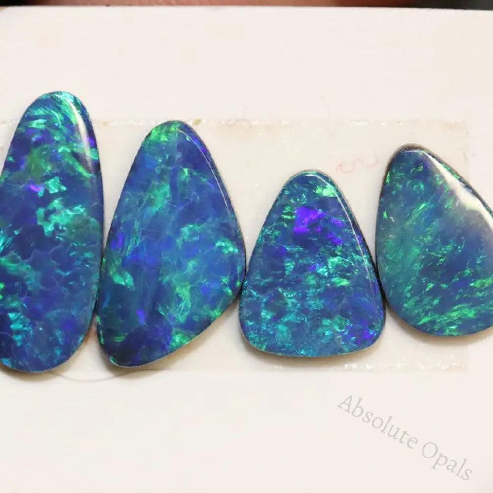 6.65 Cts Australian Opal Doublet Stone Cabochon 4Pcs