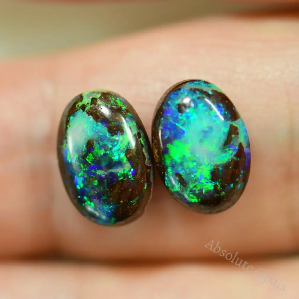 6.73 Cts Australian Boulder Opal Stones - Pair