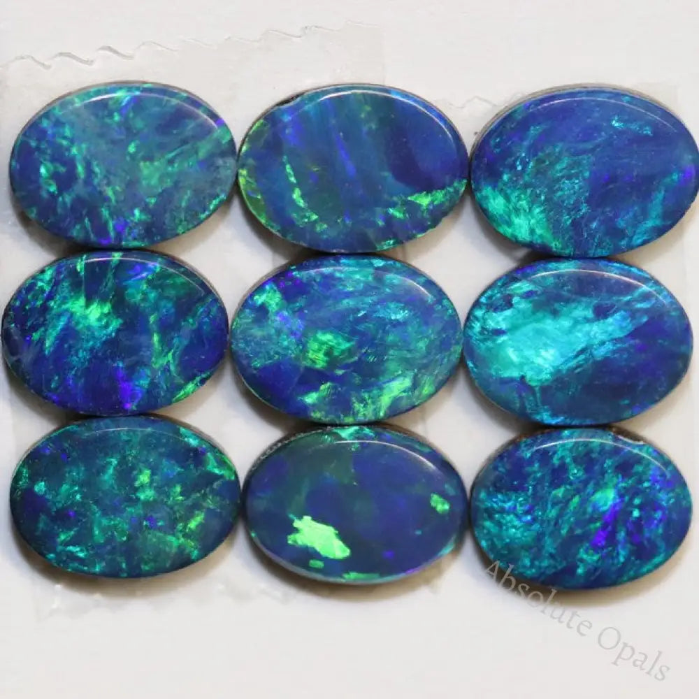 6.83 Cts Australian Opal Doublet Stone Cabochon 9Pcs 7X5