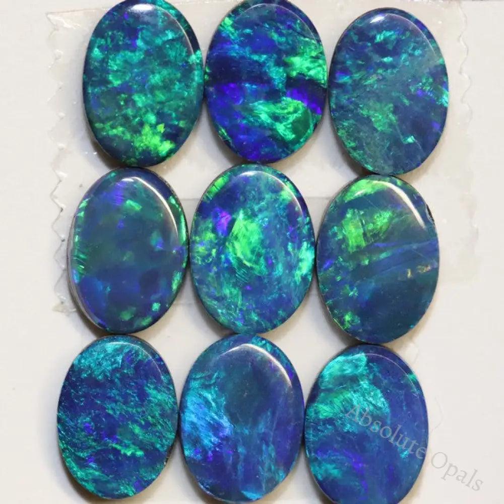 6.83 Cts Australian Opal Doublet Stone Cabochon 9Pcs 7X5