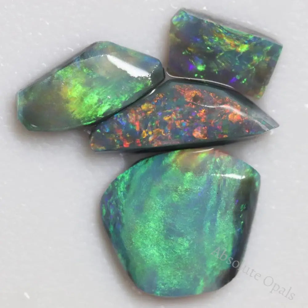 6.85 Cts Black Opal Rough Parcel Rubs 8.9-14.9X5.3-12.1X2.3-3.8Mm