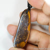 Australian Opal Boulder Drilled Leather Pendant Necklace