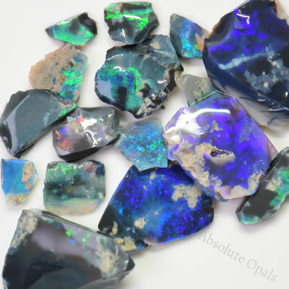 Australian Rough Black Opal Parcel, Lightning Ridge - Potch and Colour, Offcuts