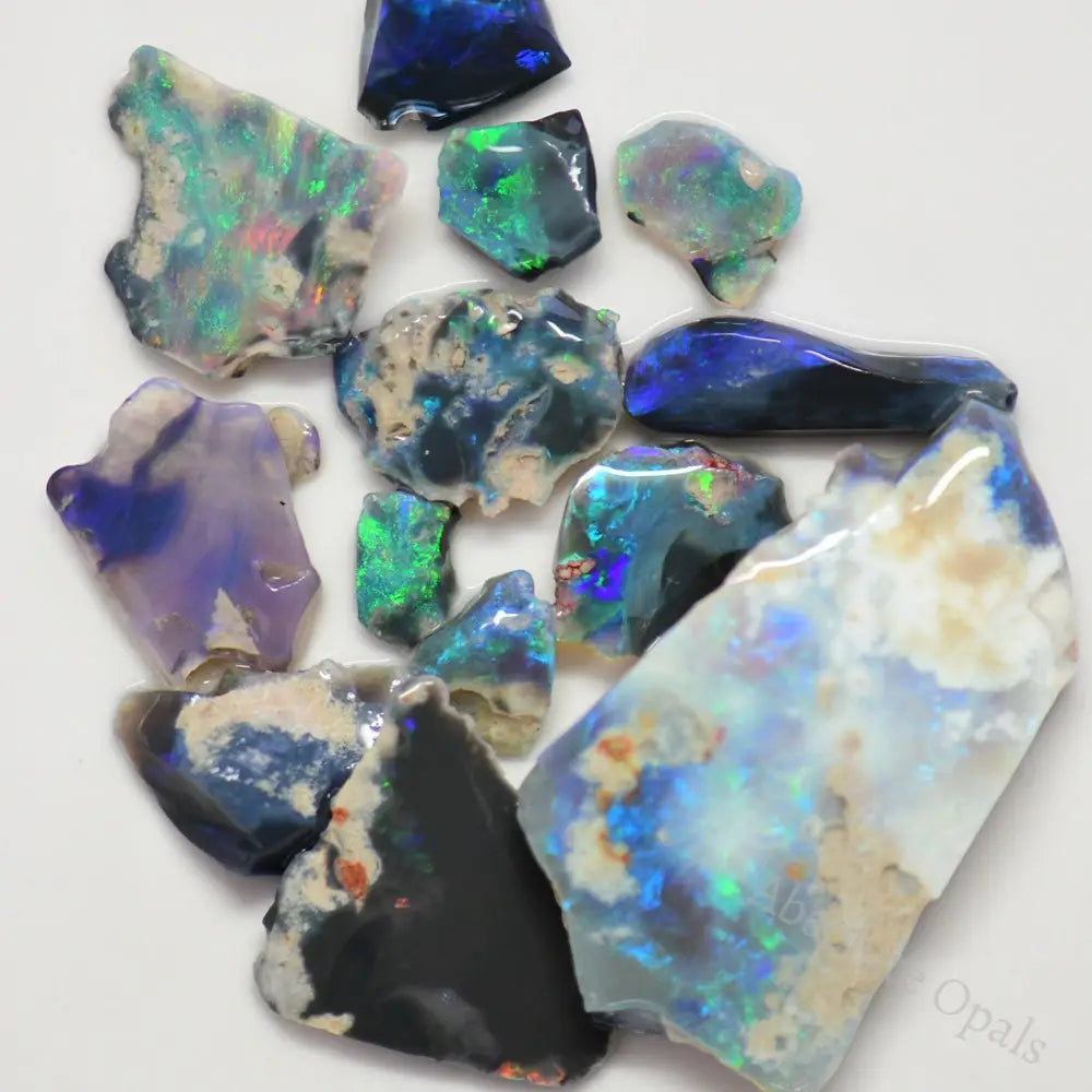 Australian Rough Black Opal Parcel, Lightning Ridge - Potch and Colour, Offcuts 