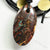 Australian Opal Boulder Drilled Greek Leather Mounted Pendant Necklace