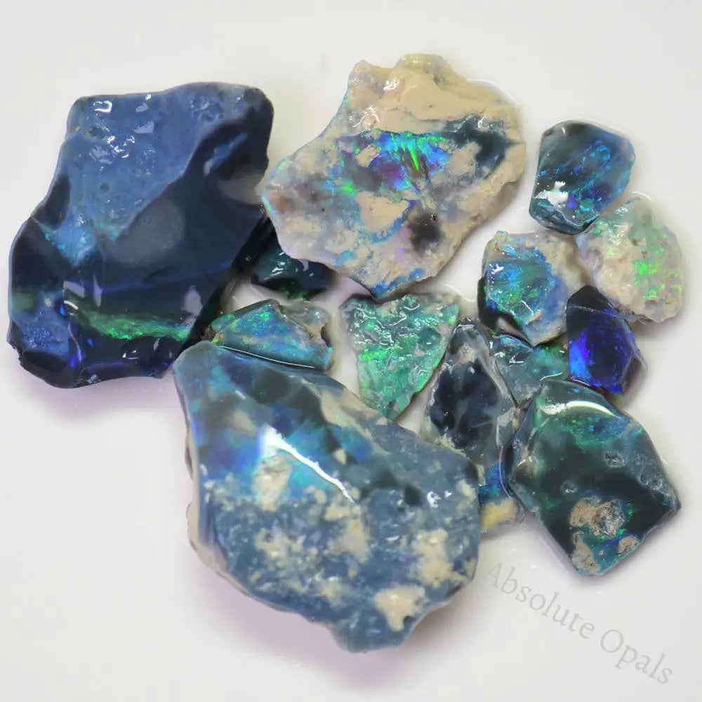 Australian Rough Black Opal Parcel, Lightning Ridge - Potch and Colour, Offcuts