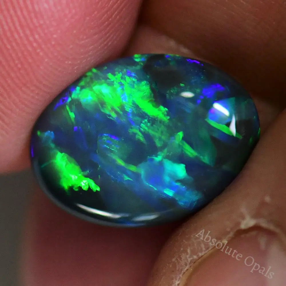 7.09 Cts Australian Black Opal Solid Stone Lightning Ridge