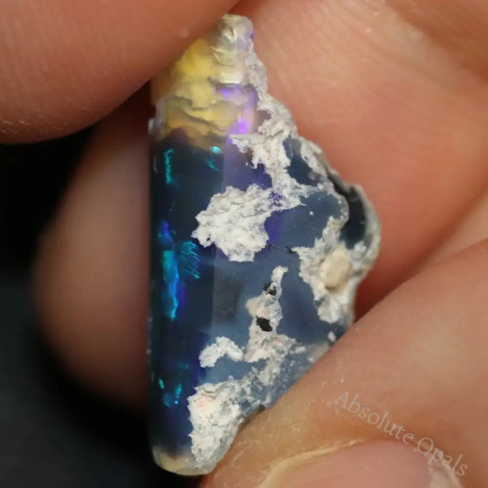 7.20 Cts Australian Black Opal Rough Lightning Ridge Polished Specimen Natural Blue Stone