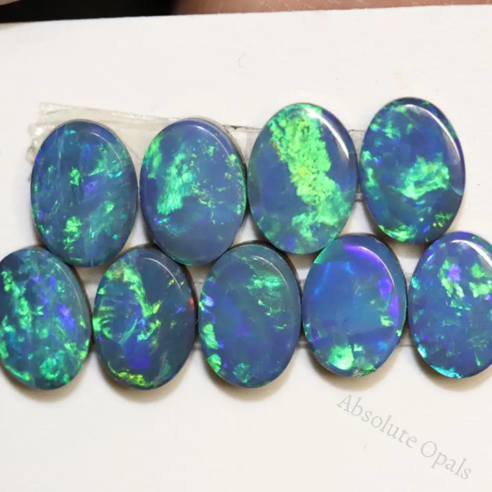 Australian Opal, Doublet Stone, Cabochon, Green Blue