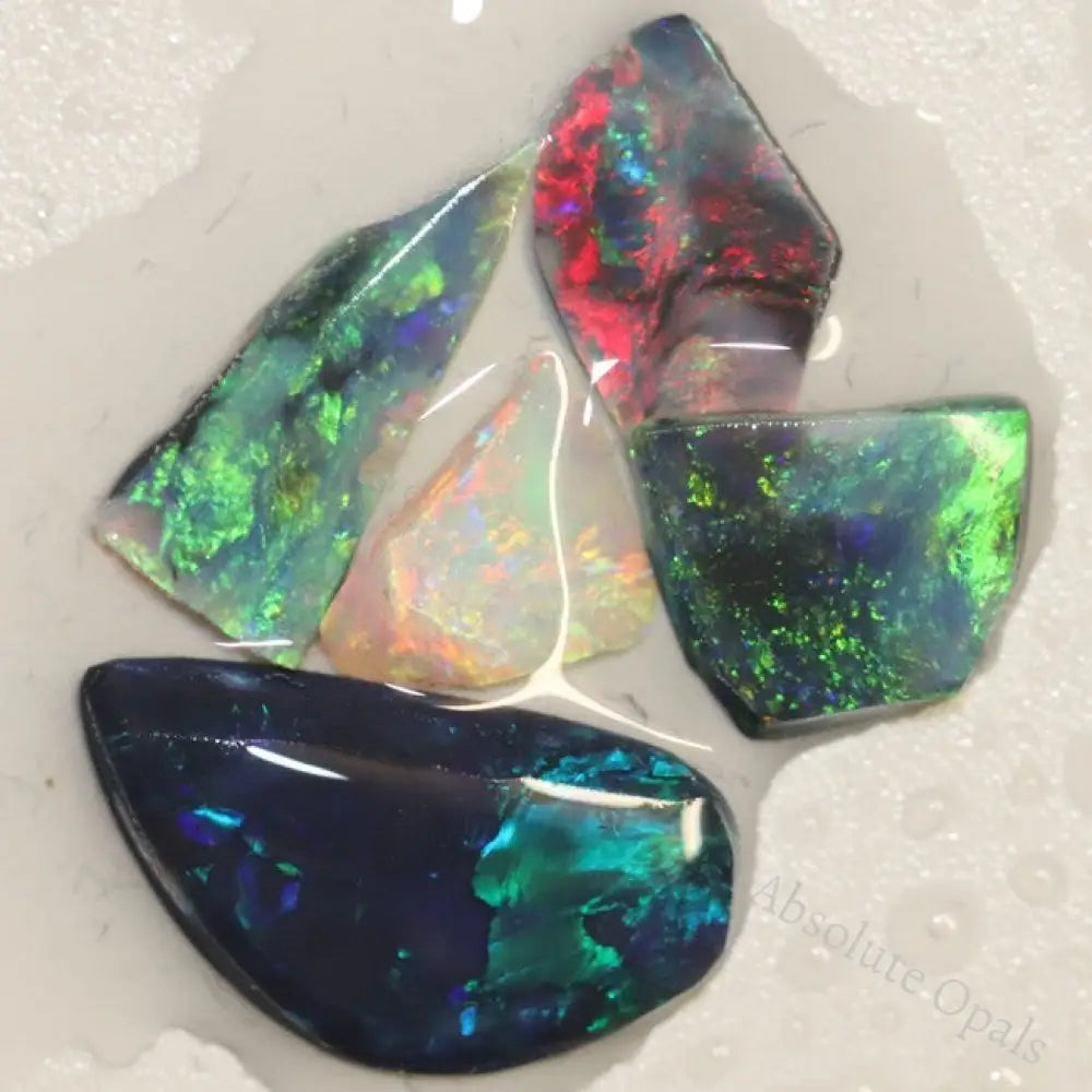 7.75 Cts Australian Solid Black Opal Rough Rubs Lightning Ridge Parcel