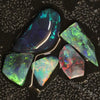 7.75 Cts Australian Solid Black Opal Rough Rubs Lightning Ridge Parcel