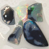 7.75 Cts Australian Solid Black Opal Rough Rubs Lightning Ridge Parcel