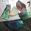 7.75 Cts Australian Solid Black Opal Rough Rubs Lightning Ridge Parcel