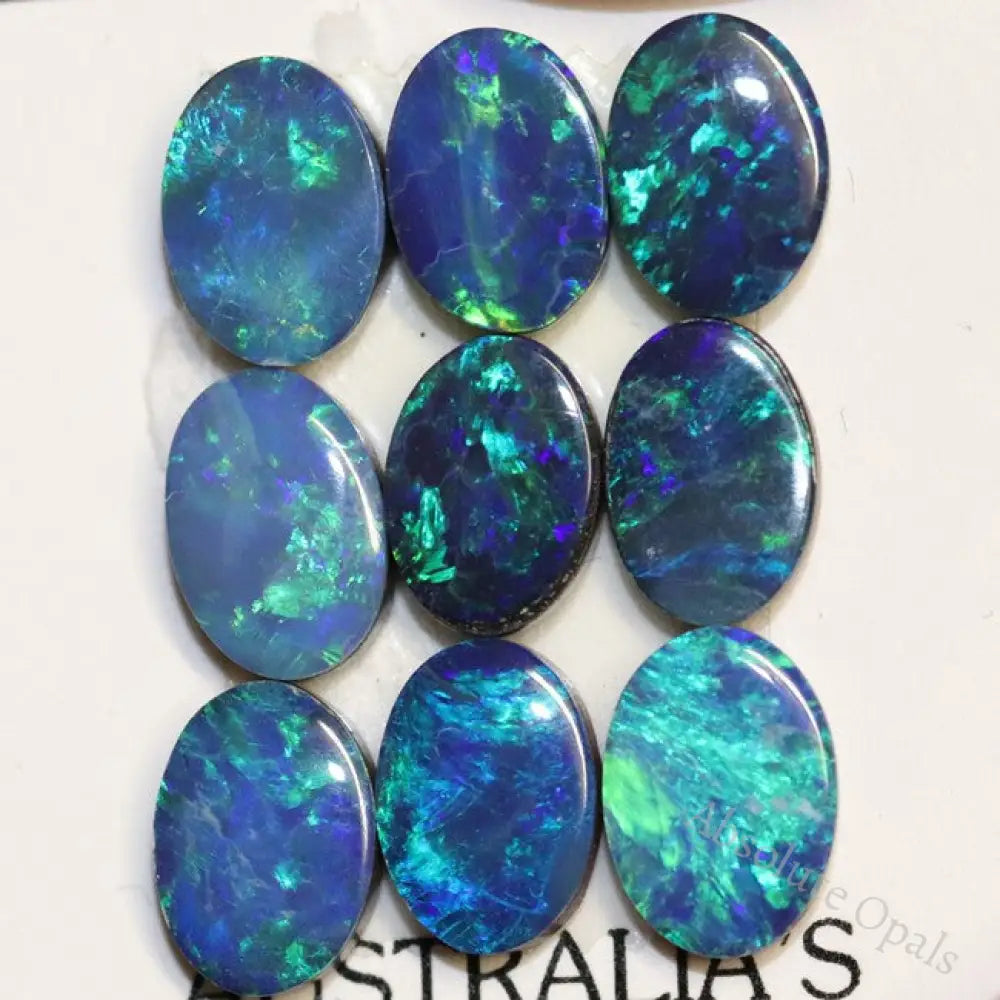 8.0 Cts Australian Opal Doublet Stone Cabochon 9Pcs 7X5