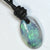 Australian Opal Drilled Greek Leather Mounted Pendant Necklace