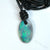 Australian Opal Drilled Greek Leather Mounted Pendant Necklace