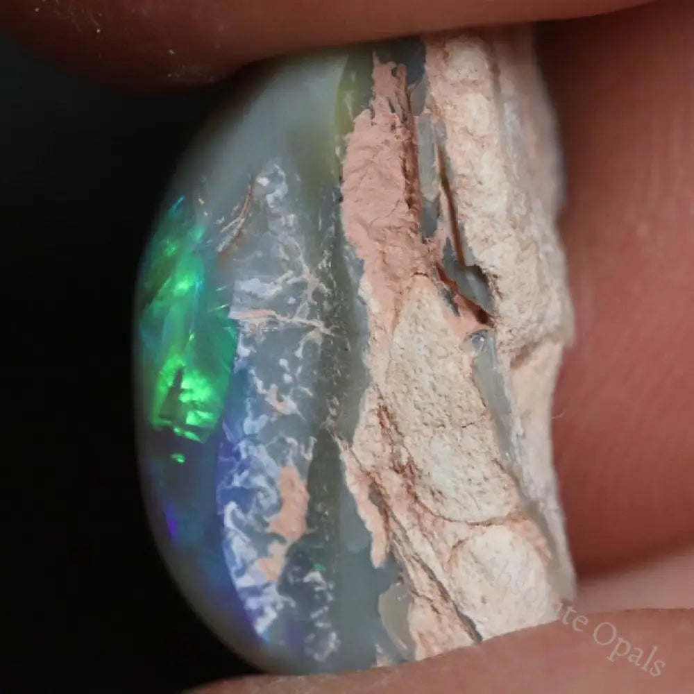 8.0 Cts Australian Semi Black Opal Rough Lightning Ridge Polished Specimen