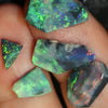 8.05 Cts Australian Solid Black Opal Rough Rubs Lightning Ridge Parcel