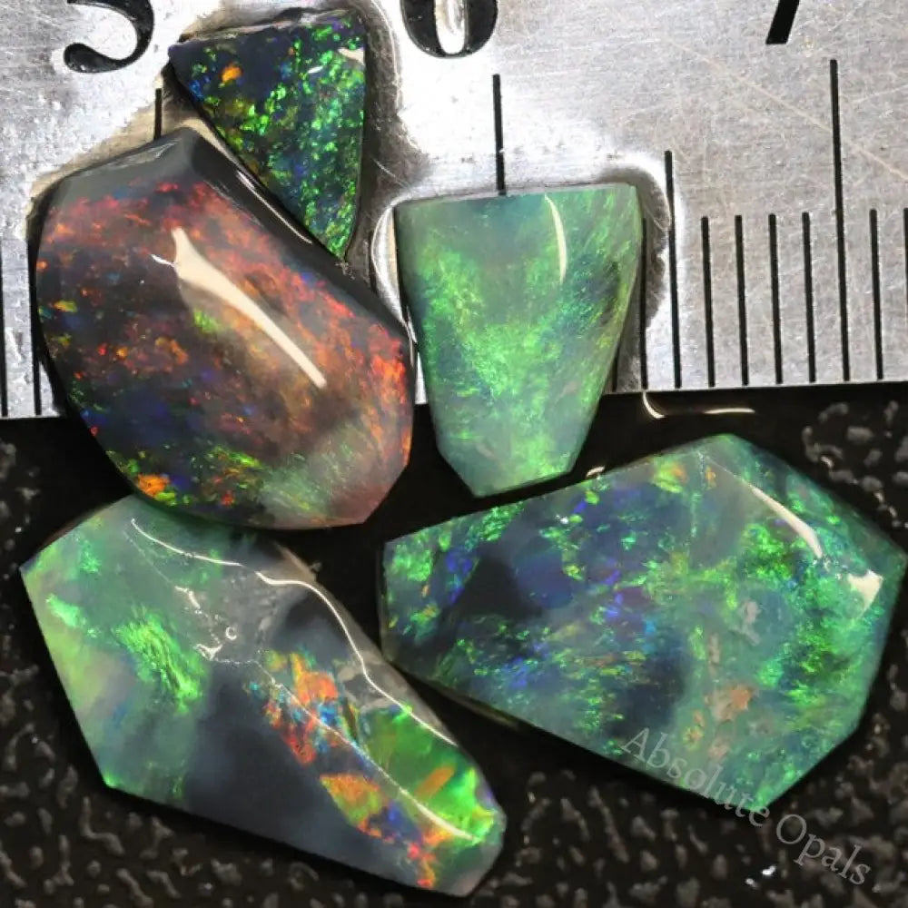 8.05 Cts Australian Solid Black Opal Rough Rubs Lightning Ridge Parcel