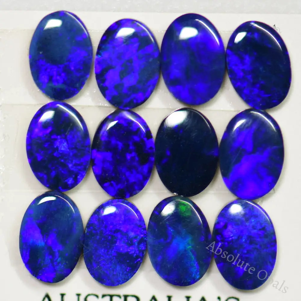 8.17 Cts Australian Opal Doublet Stone Cabochon 12Pcs 7X5