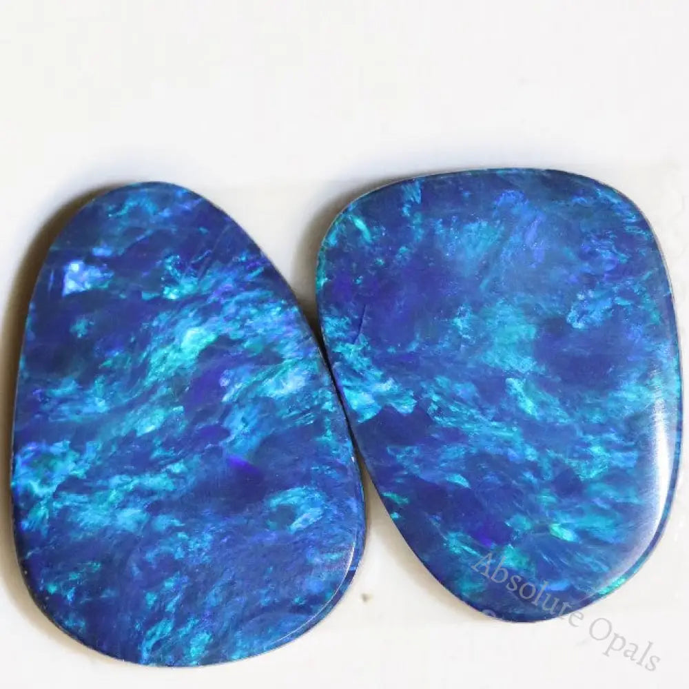 8.30 Cts Australian Opal Doublet Stone Cabochon 2Pcs