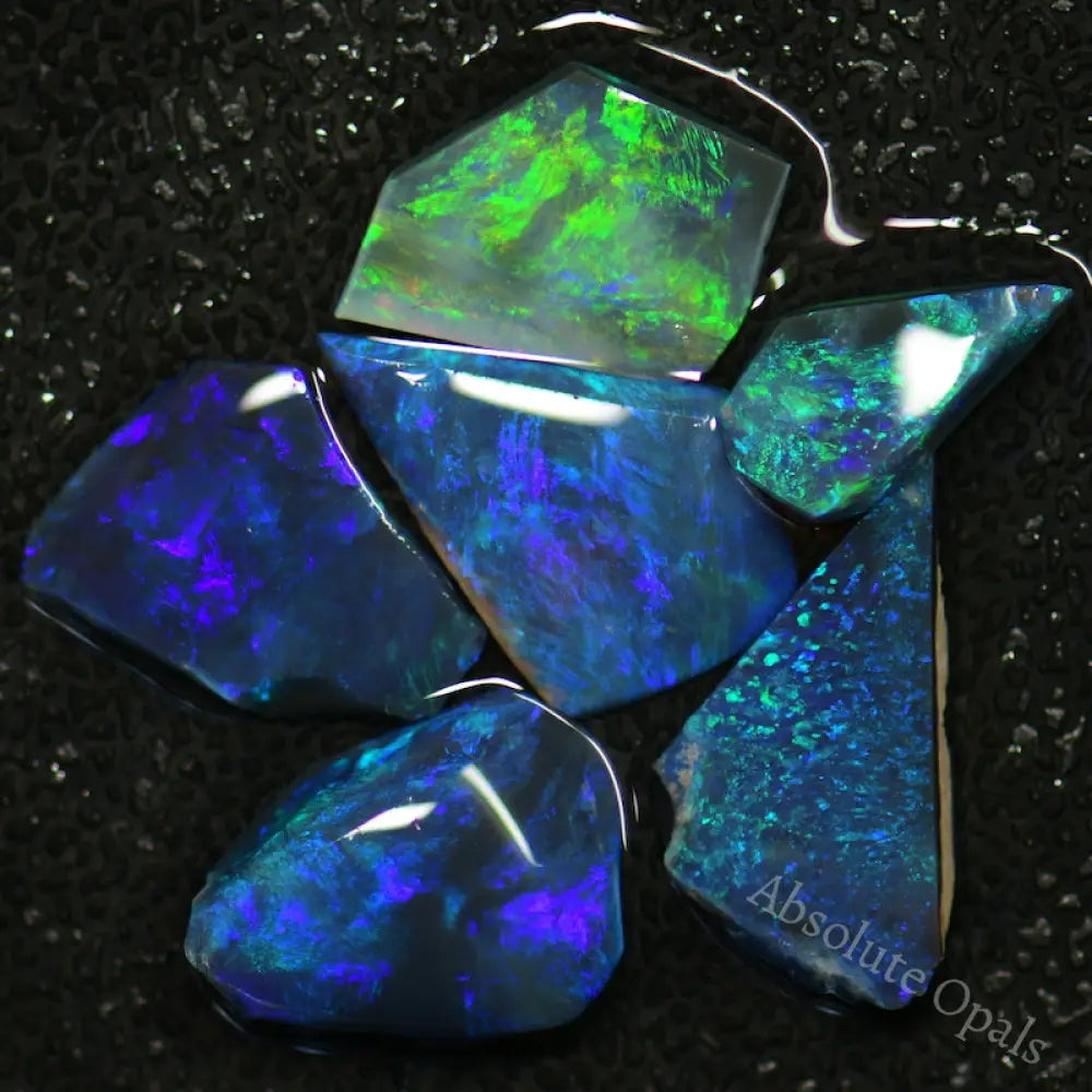 8.80 Cts Australian Rough Black Opal Parcel Rubs Lightning Ridge Cmr