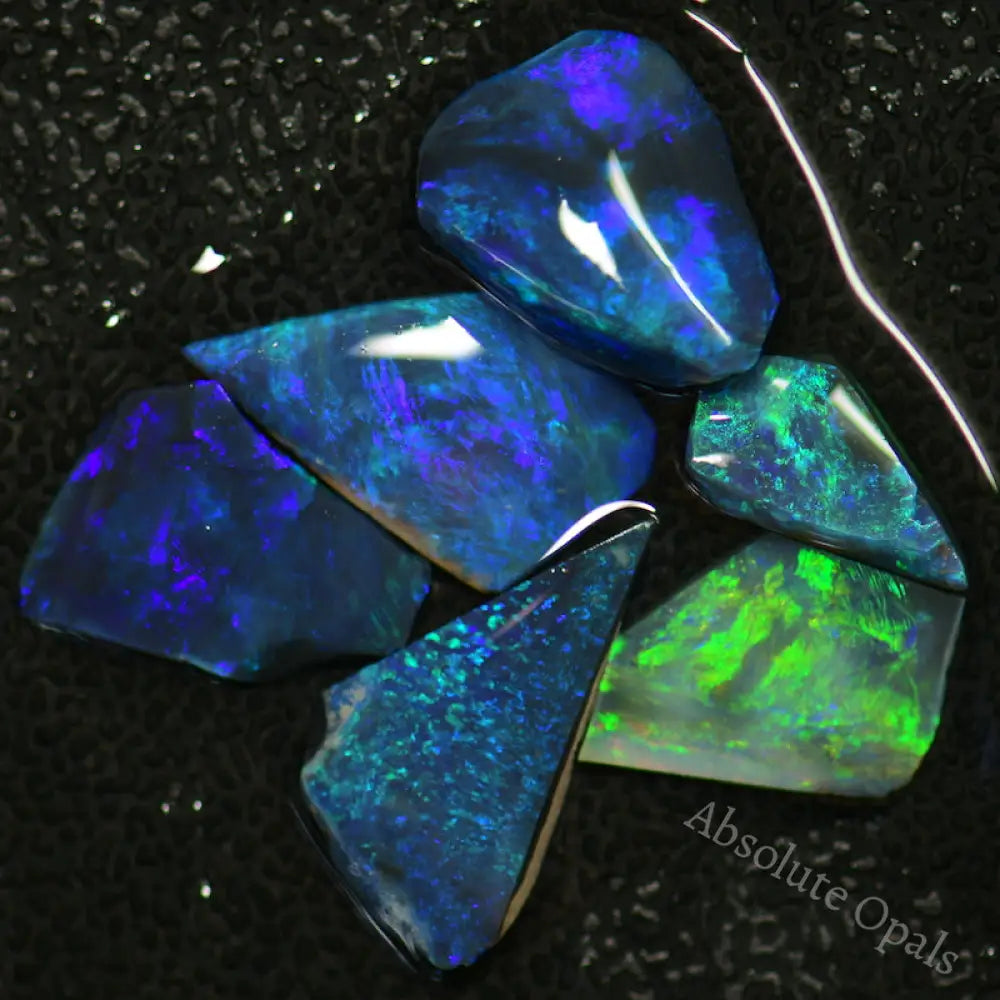 8.80 Cts Australian Rough Black Opal Parcel Rubs Lightning Ridge Cmr