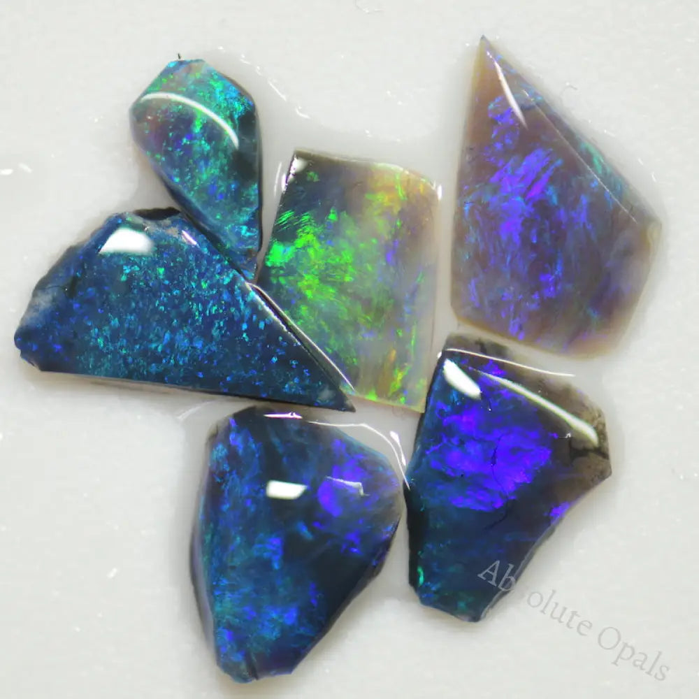 8.80 Cts Australian Rough Black Opal Parcel Rubs Lightning Ridge Cmr