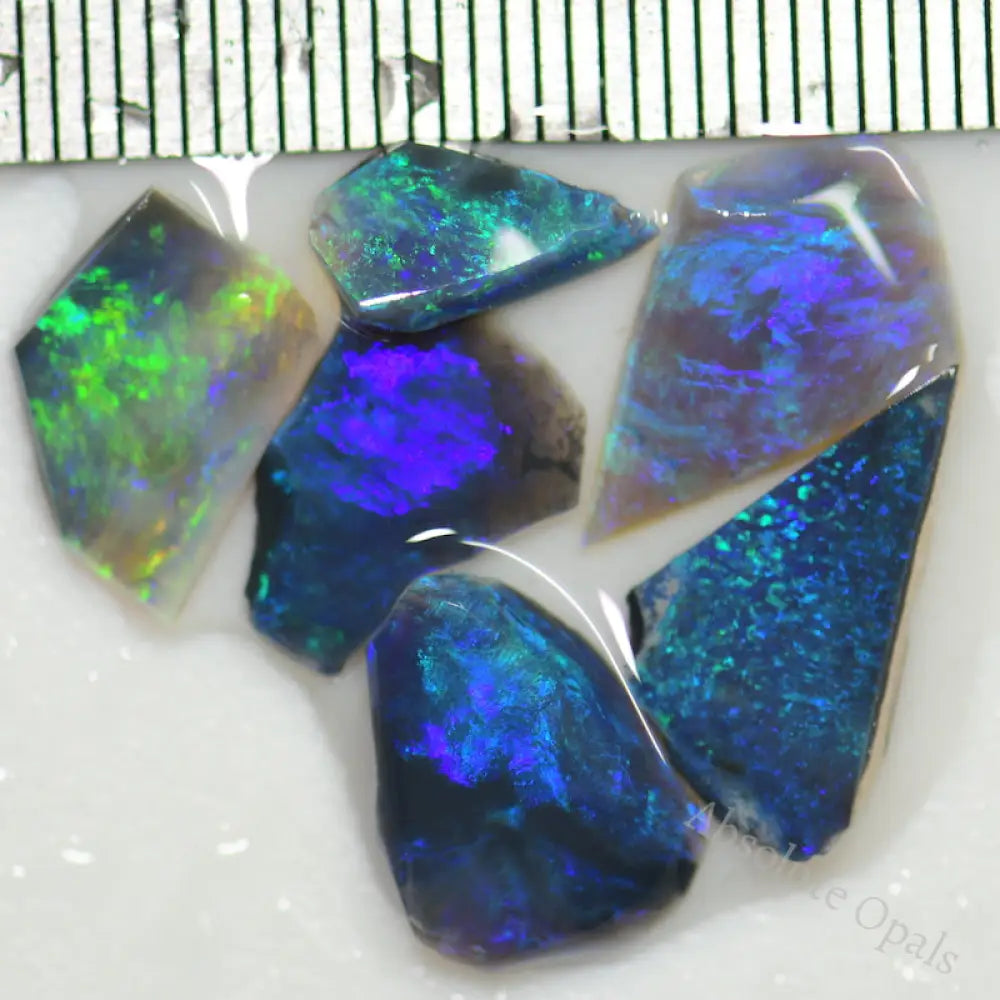 8.80 Cts Australian Rough Black Opal Parcel Rubs Lightning Ridge Cmr