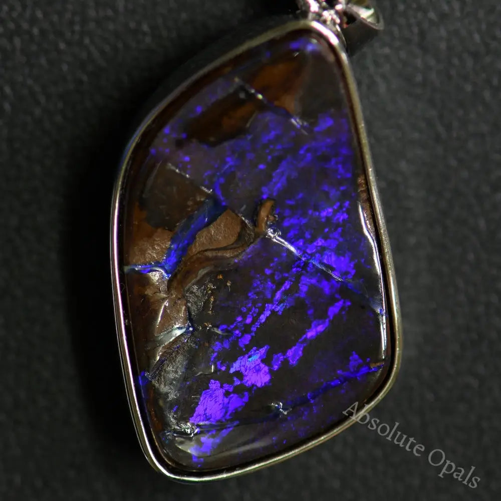 Australian Boulder Opal with Silver Pendant