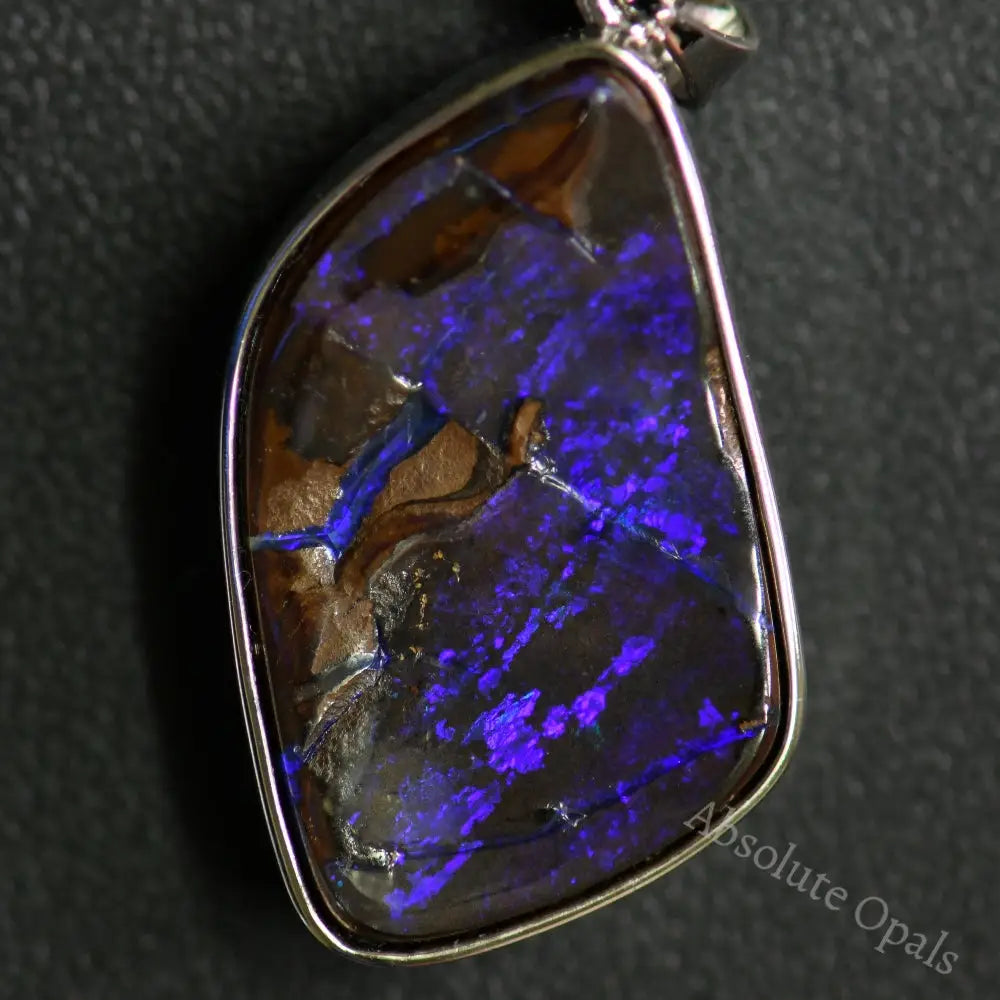 Australian Boulder Opal with Silver Pendant