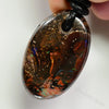 80 Cts Australian Opal Boulder Drilled Greek Leather Mounted Pendant Necklace Jewellery