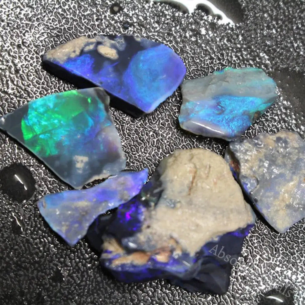 83 Cts Australian Black Opal Rough Lightning Ridge Parcel Rubs Cmr