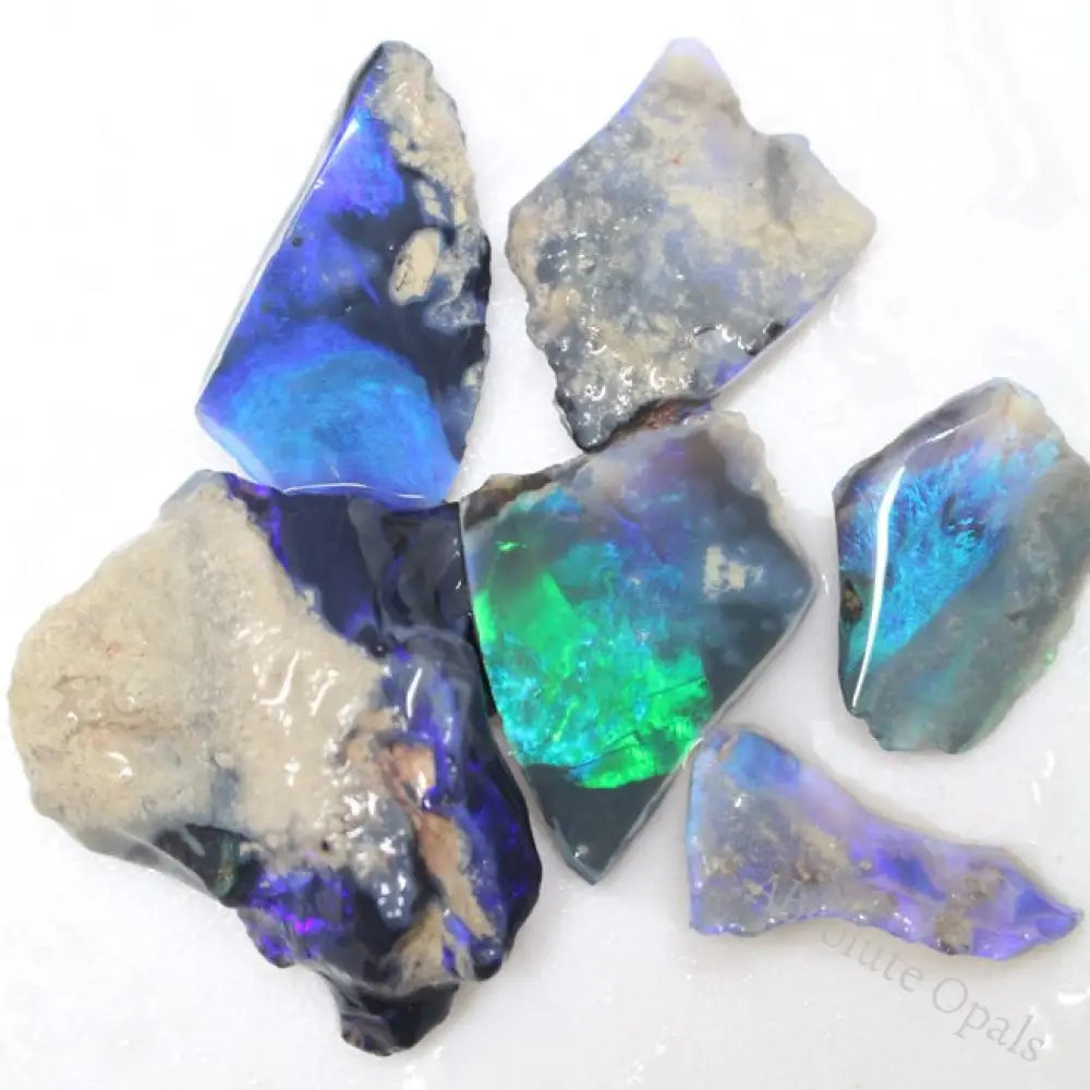 83 Cts Australian Black Opal Rough Lightning Ridge Parcel Rubs Cmr