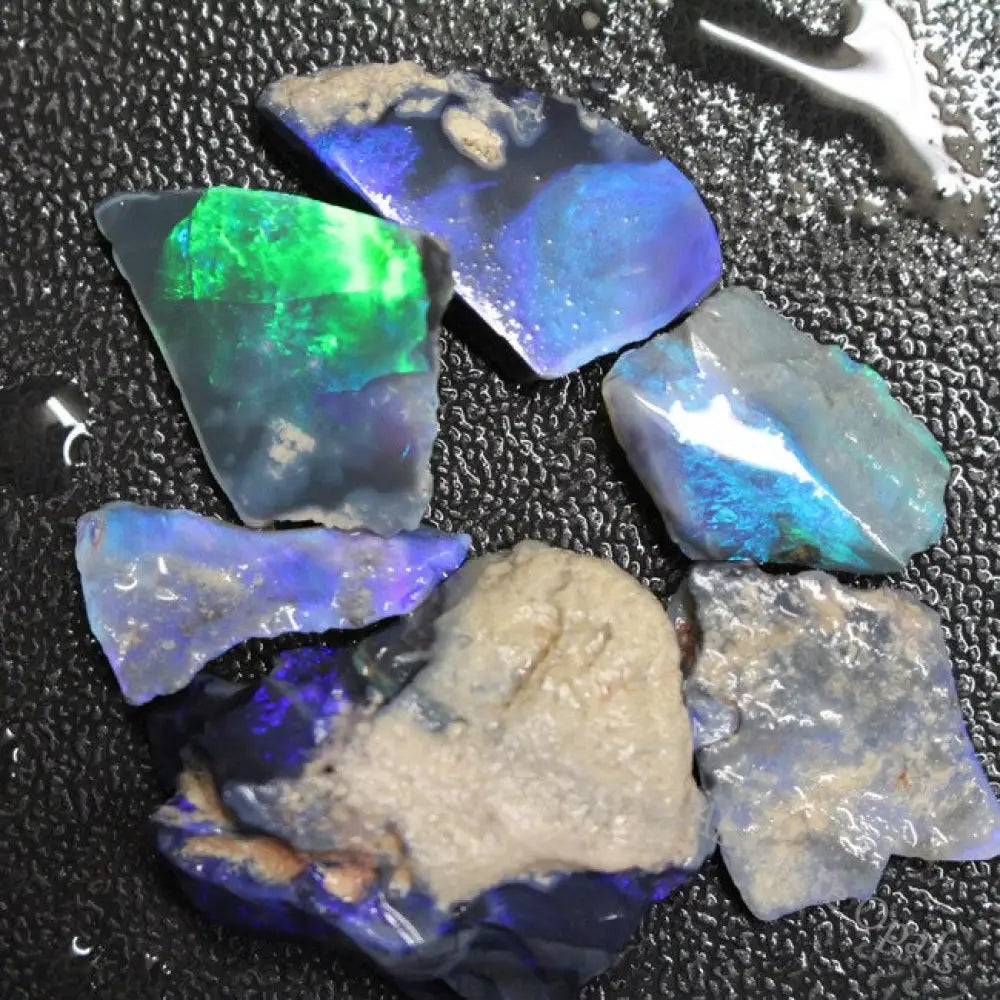 83 Cts Australian Black Opal Rough Lightning Ridge Parcel Rubs Cmr