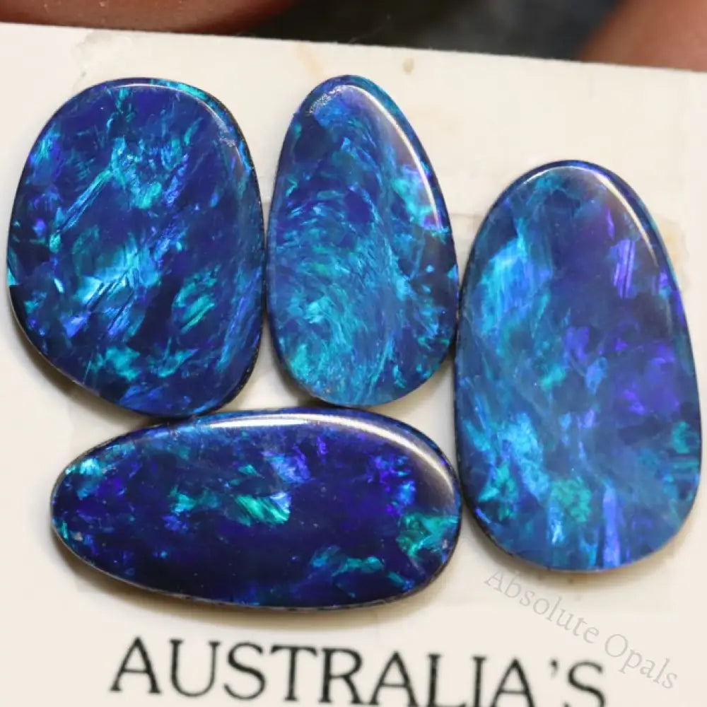 9.02 Cts Australian Opal Doublet Stone Cabochon 4Pcs