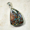 9.29 G Australian Boulder Opal With Silver Pendant: L 38.5 Mm Jewellery