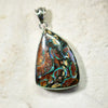 9.29 G Australian Boulder Opal With Silver Pendant: L 38.5 Mm Jewellery