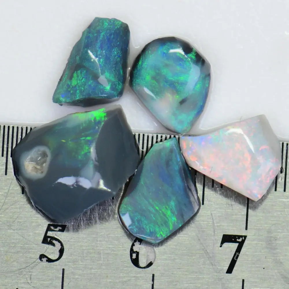 9.7 Cts Australian Black Opal Rough Parcel Rubs Lightning Ridge