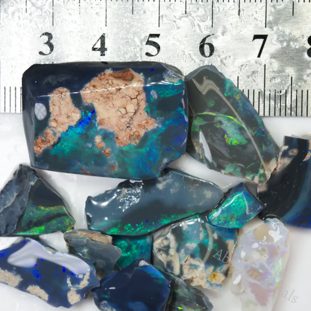 rough black opal parcel