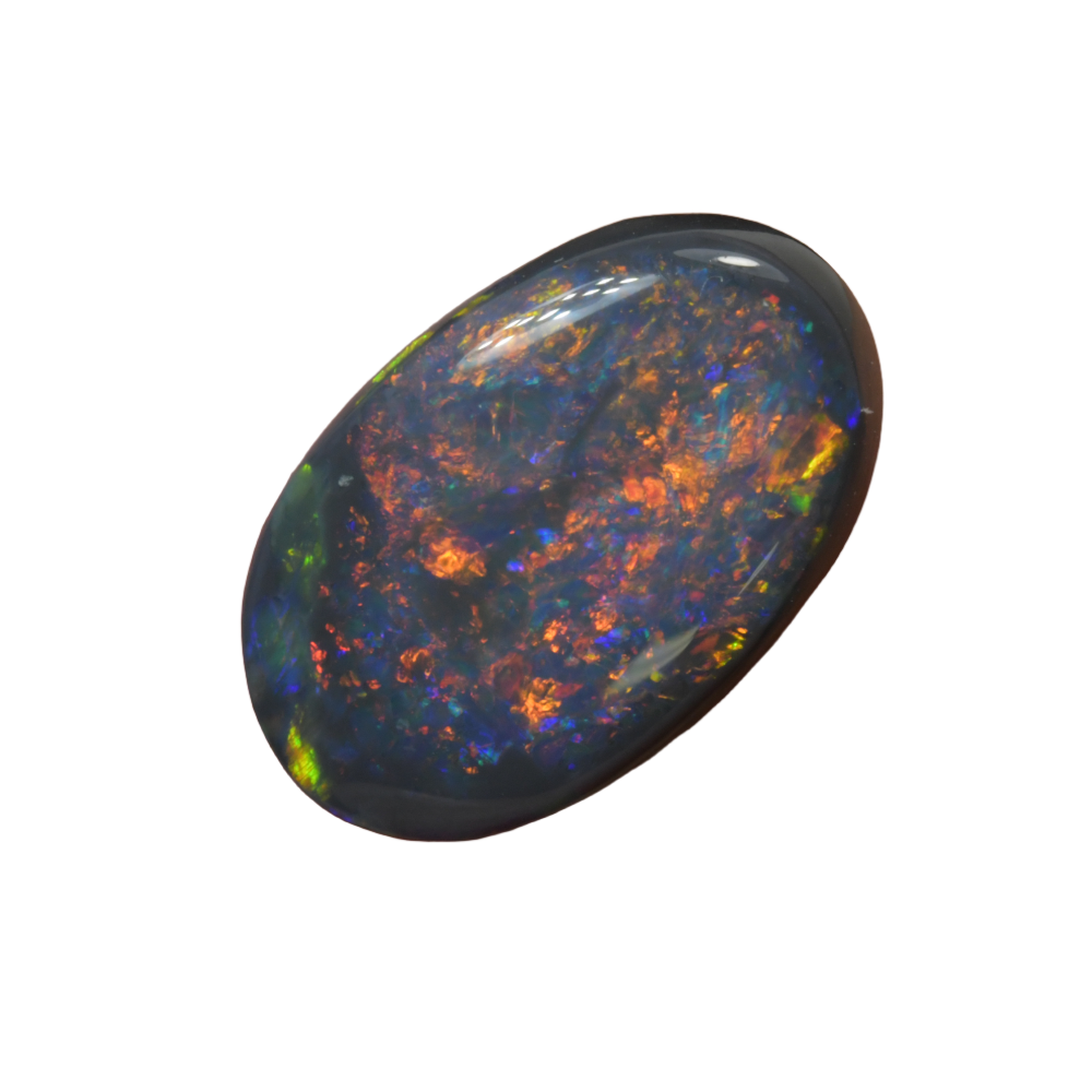 Black opal red  stone