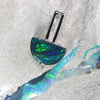 Australian Solid Black Opal Lightning Ridge Pendant 14K Gold