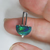 Australian Solid Black Opal Lightning Ridge Pendant 14K Gold L 20.7 mm