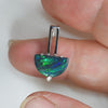 Australian Solid Black Opal Lightning Ridge Pendant 14K Gold L 20.7 mm