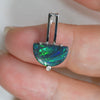 Australian Solid Black Opal Lightning Ridge Pendant 14K Gold L 20.7 mm