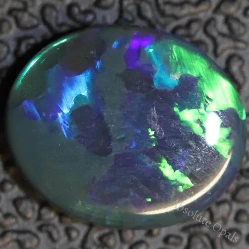 Australian Black Opal Lightning Ridge Solid Gem Stone Cabochon 1.5 Cts